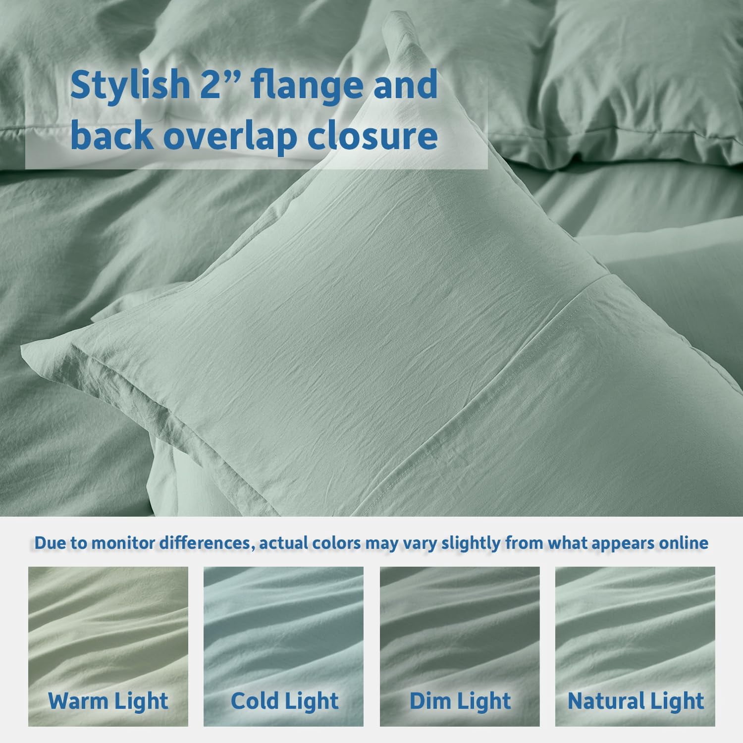 LammaLoe Duvet Cover Twin/Twin XL Size, Soft Prewashed 2-Piece Duvet Cover Bedding Set with 1 Pillow Sham, Sage Green