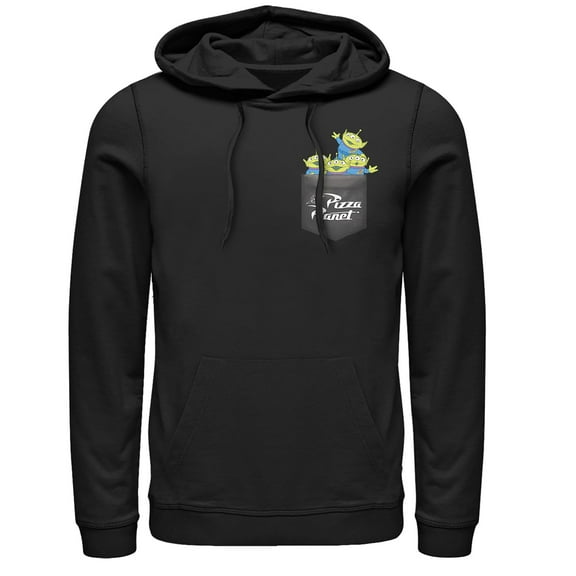 Men's Toy Story Pocket Full of Aliens  Pull Over Hoodie Black Small