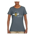 thumbnail image 2 of Be Fearless Buzzing Bee Pop Culture Womens Graphic T-Shirt, Charcoal, Medium, 2 of 3