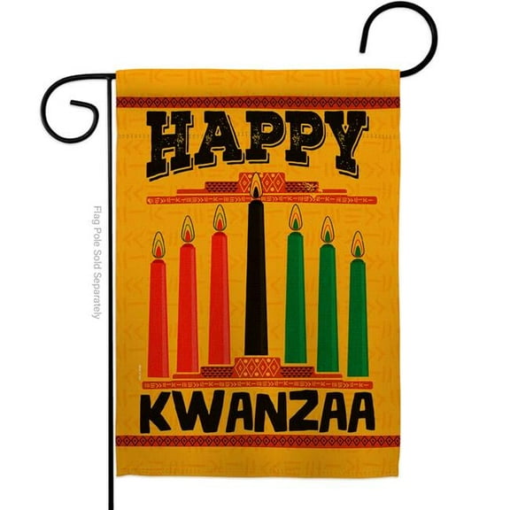 Breeze Decor G164235-BO Wishing you Happy Kwanzaa Garden Flag Winter 13 x 18.5 in. Double-Sided Decorative Vertical Flags for House Decoration Banner Yard Gift