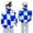 Blue, variant on Esaierr 1-7Y Toddler Kids Checkerboard Cotton Jacket Boys Girls Simple Letter Print Cotton Coat Tops High Neck Warm Cotton Coat Slanting Pockets Winter Jacket