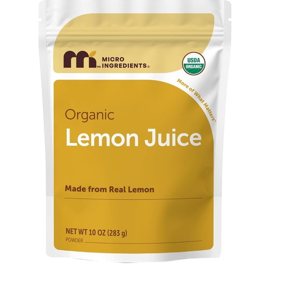 Micro Ingredients Organic Lemon Juice Powder, 10 Ounce | Cold Pressed Lemons Source, No Sugar & Additives