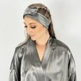 thumbnail image 2 of Mulberry Park Silks Glam Band - Spa Headband for Face Washing, Makeup Routine, Skin Care Treatments - 100% Grade 6A - Gunmetal, 2 of 3