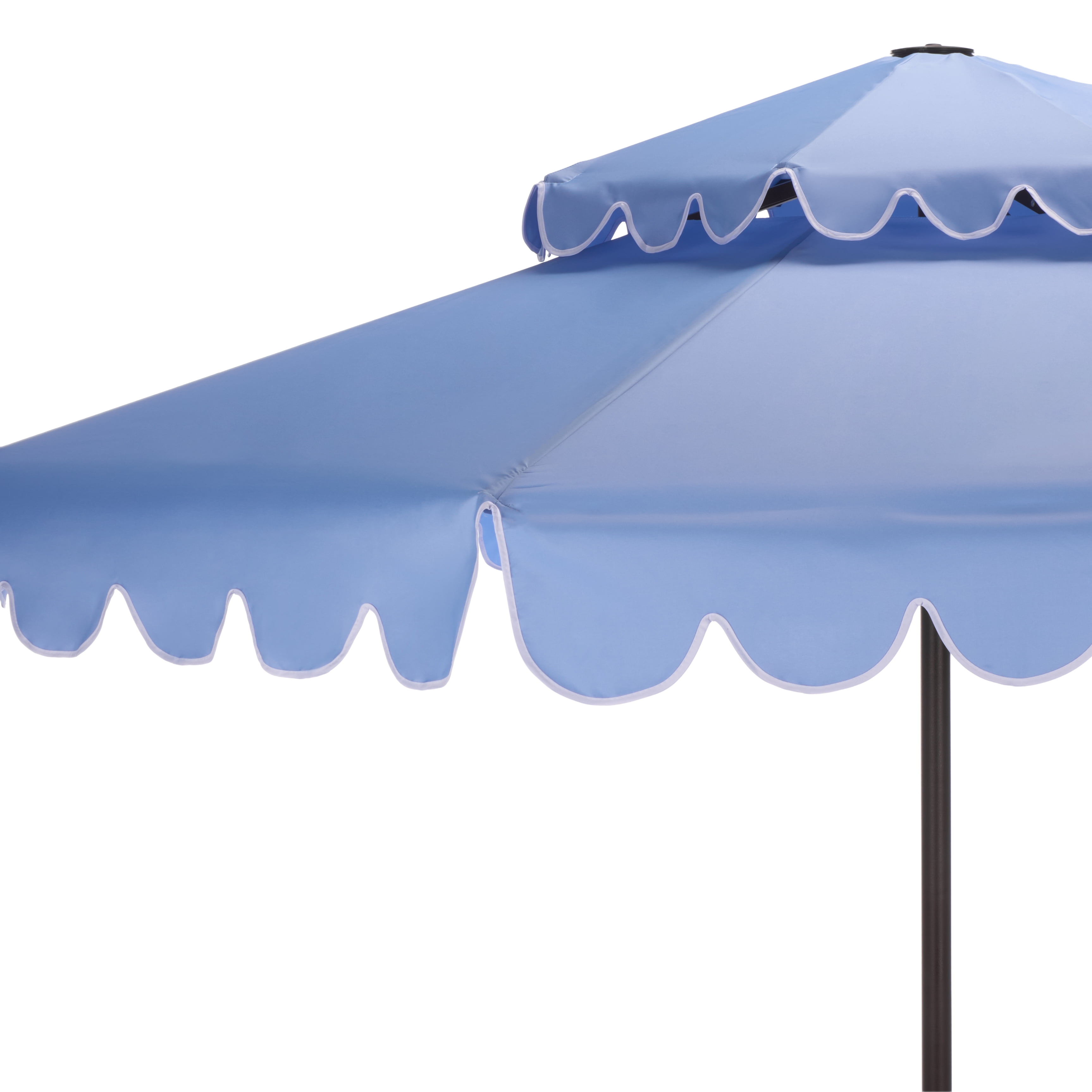 Safavieh Outdoor Venice 9ft Doubletop Patio Umbrella, Baby Blue/White