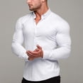 thumbnail image 2 of Mens Shirts Button Down Short Sleeved V Neck Solid Color Summer Army Green Mens Fall Clothes size XXL, 2 of 4