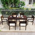 thumbnail image 3 of Churanty 7 Piece Garden Outdoor Dining Table Set, Dark Brown, 3 of 12