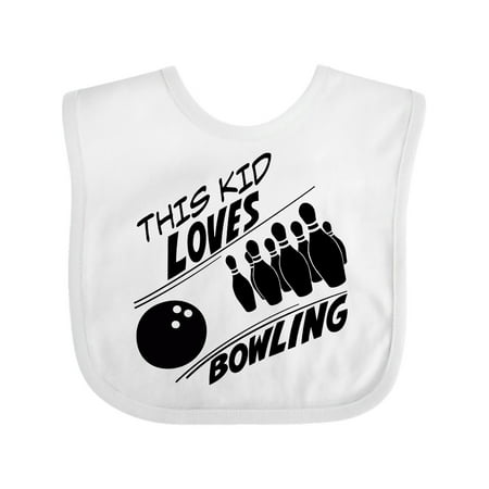 

Inktastic This Kid Loves Bowling Gift Baby Boy or Baby Girl Bib