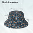 thumbnail image 3 of KLL Playful Foxes Forest Blues Bucket Hat for Women Men Packable Travel Beach Sun Hat Outdoor Rave Accessories Reflective Fisherman Cap, 3 of 7