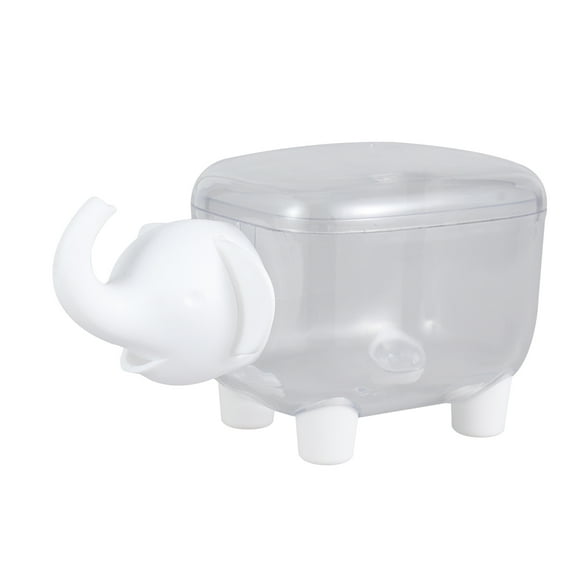 COSMOBETTY 1Pack Elephant Shaped Plastic Storage Case for Bathroom Containers Clear Organizer Box 8.5*6 In