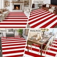 thumbnail image 6 of Red Striped Large Area Rugs for Bedroom Living Room, Soft Non Slip Carpet Bedside Rug, Christmas Farmhouse Red White Stripes Rectangular Floor Cover Kitchen Accent Rug 5'x8' for Dining Room/Office, 6 of 9