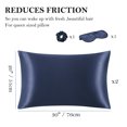 thumbnail image 6 of PiccoCasa Set of 2 Queen Satin Pillowcase Durable&Soft Zippered Navy Blue, 6 of 7