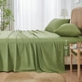 thumbnail image 2 of JELLYMONI 4 Pieces Cooling Full Sheets Set, Microfiber & Bamboo Sheet Set, Breathable & Wrinkle Free - 16" Deep Pockets Bedding Sheets & Pillowcases,Dark Green, 2 of 7