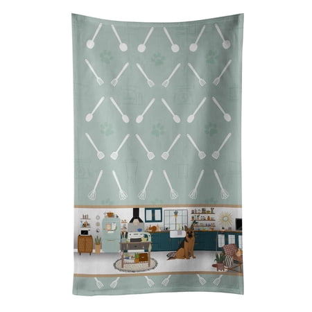Black and Tan German Shepherd in the Kitchen Kitchen Towel 15 in x 25 in