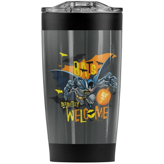 Batman Bats Welcome Stainless Steel Tumbler 20 oz Coffee Travel Mug/Cup, Vacuum Insulated & Double Wall with Leakproof Sliding Lid | Great for Hot Drinks and Cold Beverages