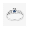 thumbnail image 4 of Genuine Blue Sapphire Ring for Women Diamond Accent Pear 10K White Gold Cocktail, 4 of 13