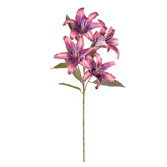 Artificial Lily Flowers, 31.5 Inch Real Touch Faux Lilies, Long Stem Silk Lilies, Wedding Bouquet Flowers, Home Table Floral Decor for Wedding Bouquet Home Table Vase Centerpiece, Rose Red