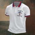 thumbnail image 4 of Men's USA 250th Anniversary Patriotic Polo Shirt, American Flag Print Short Sleeve Collared Top, Casual Loose Fit Independence Day Commemorative Shirt for Daily Wear(White7,XL), 4 of 5