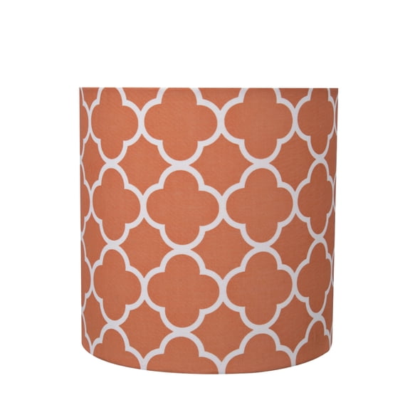 Aspen Creative 31125 Transitional Drum (Cylinder) Shaped Spider Construction Lamp Shade in Orange, 8" wide (8" x 8" x 8")
