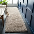 thumbnail image 4 of SAFAVIEH Glen Solid Plush Shag Area Rug, Taupe, 8' x 8' Round, 4 of 11