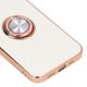 thumbnail image 4 of Coque de protection ultra fine et flexible en TPU pour iPhone 13 avec anneau de support plaqué or rose pailleté, blanche, 4 of 4