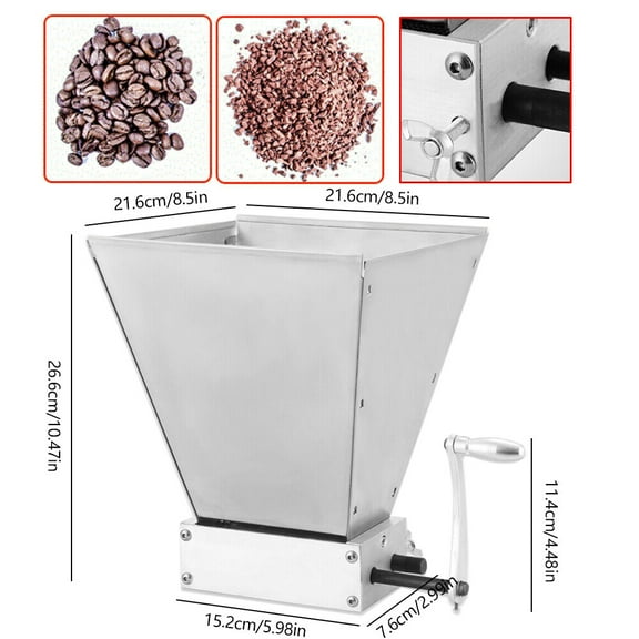 Manual Roller Grain Mill 4L Adjustable Low Speed Drill Corn Crusher Machine