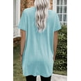 thumbnail image 3 of Women's Light Blue Side Pockets Short Sleeve Tunic Top, 3 of 4