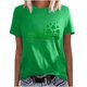 thumbnail image 1 of Blusa informal de manga corta con cuello redondo para mujer con estampado del día de San Patricio Pompotops  hfajkhk126816, 1 of 6