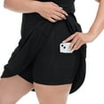 thumbnail image 4 of HDE Women Plus Size Workout Dress Built in Shorts & Bra Athletic Dress Black 16, 4 of 6