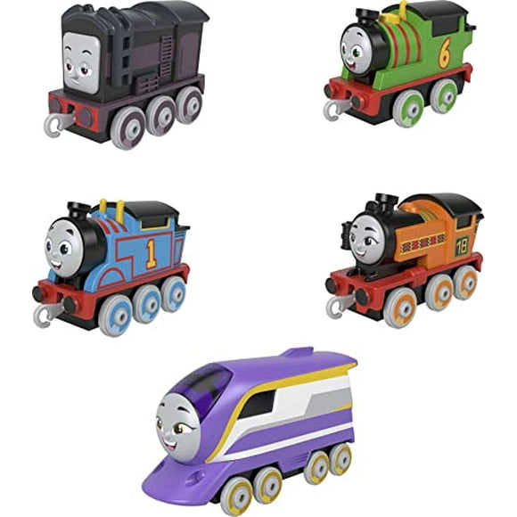 Thomas & Friends Pack Moteur Adventures, Lot de 5 Trains Jouets Push-Along pour les Enfants d'Âge Préscolaire de 3 Ans et Plus, Multicolore