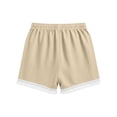 thumbnail image 6 of FAVIPT Women's Cotton Linen Shorts Drawstring Elastic Waist Lace Trim Pockets Shorts Casual Loose Summer Beach Lounge Shorts Khaki,XXL, 6 of 9