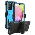 thumbnail image 1 of FIEWESEY for Samsung Galaxy A03S Phone Case,Heavy Duty Shock-Absorption/High Impact Resistant Armor Holster Defender Case with Kickstand + Swivel Belt Clip Holster for Samsung Galaxy A03S(Blue), 1 of 4