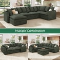 thumbnail image 5 of HONBAY Green Oversized Corner Modular Sectional with Under-Seat Storage, Movable Ottoman and Adjustable Arms in Plush Cloud Corduroy, 5 of 10