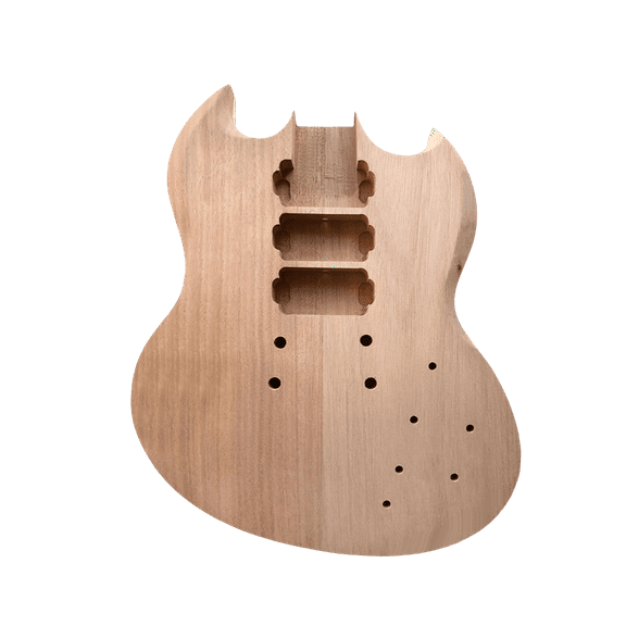 DIY Electric Guitar Body for Replacement Mahogany Wood HHH Pickups Set in Heel