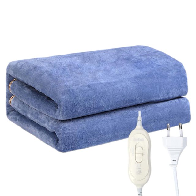 Mantas térmicas eléctricas Manta térmica plegable de franela (Azul 180x90cm) Tmvgtek Libre de BPA