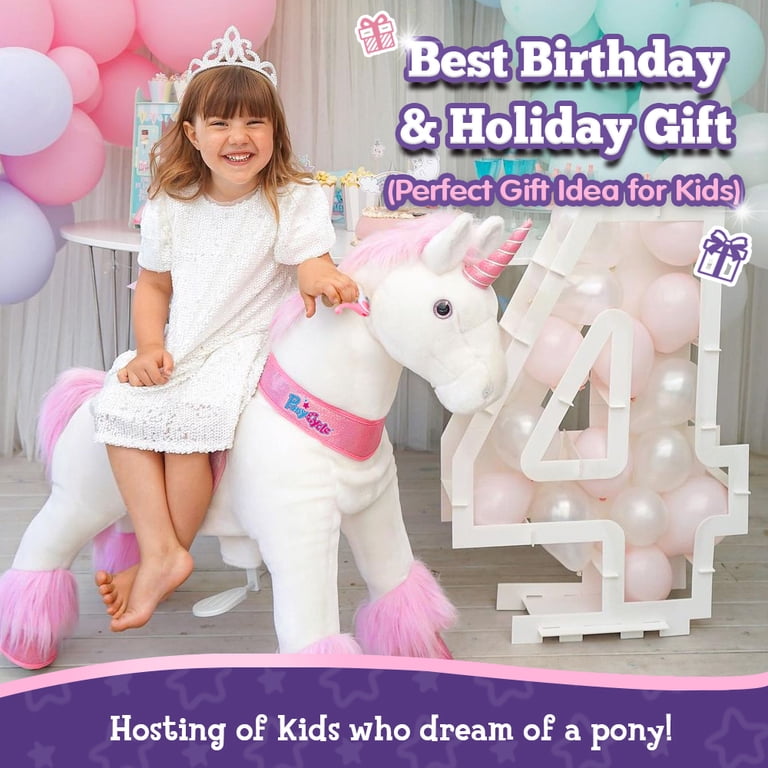 Hello Kitty Plush PonyCycle Ride On Unicorn Horse Toys Kids Ride On Horse Plush Rocking Walking Horse With Wheels For Boys And Girls 4 8 Years U406 Hello Kitty Plush Toys