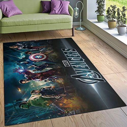 Marvel Superhero Rug Fluffy Rug Living Room Bedroom Floor Mat Non-Slip Carpet 