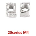 thumbnail image 1 of Tuerca de cabeza de martillo con ranura en T, sujetador de acero al carbono niquelado para perfil de aluminio (EU20 M4*10*6), 1 of 2