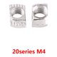 thumbnail image 1 of Risegun 50 Tuercas en T, Tuerca con Ranura en T, Cabeza de Martillo, Tuerca de sujeción, roscas de Acero al Carbono chapadas en Zinc, encajan en Ranuras en T en mesas de Herramientas (EU20-M4*10 * 6), 1 of 2