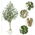 thumbnail image 3 of 7FT Faux Olive Tree Tall,Olive Trees Artificia Indoor with White Planter and Green Moss, Fake UV Resistant Artificial Tree,for Home Office Living Room Bedroom Stairs Foyer Decor, 3 of 7