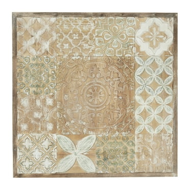 Decmode 43720 Carved Pattern Wood Wall Decor