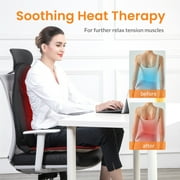Snailax Back Massager with Heat, Soothing Memory Foam Massage Chair Pad for Home Use