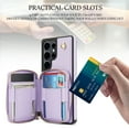 thumbnail image 6 of Compatible with Samsung Galaxy S25 Ultra 5G Wallet Phone Case Tempered Glass Screen Protector Wrist Crossbody Strap Stand Credit Card Holder RFID Slot Cell Cover for S25Ultra 25S Women Girls Purple, 6 of 10