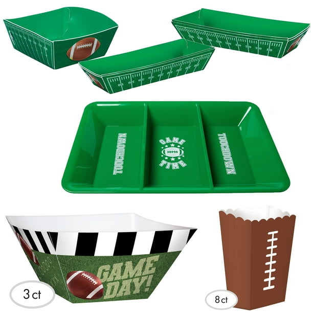 Football Super Bowl Game Day Food Snack Stadium 20pc Party Pack, Green Black