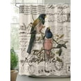 thumbnail image 2 of Vintage Birds Standard Shower Curtain Set, Waterproof Shower Curtains for Bathroom, Country Envelope Postmark Farmhouse Botancial Washable Fabric Bath Curtain for Bathtub with Hooks 72x72 Inches, 2 of 6