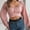 Pink, variant on Titcea Tops for Women Trendy Lantern Sleeve Waist Chiffon Round Neck Long Sleeve Blouses Cute Sexy Casual Shirts