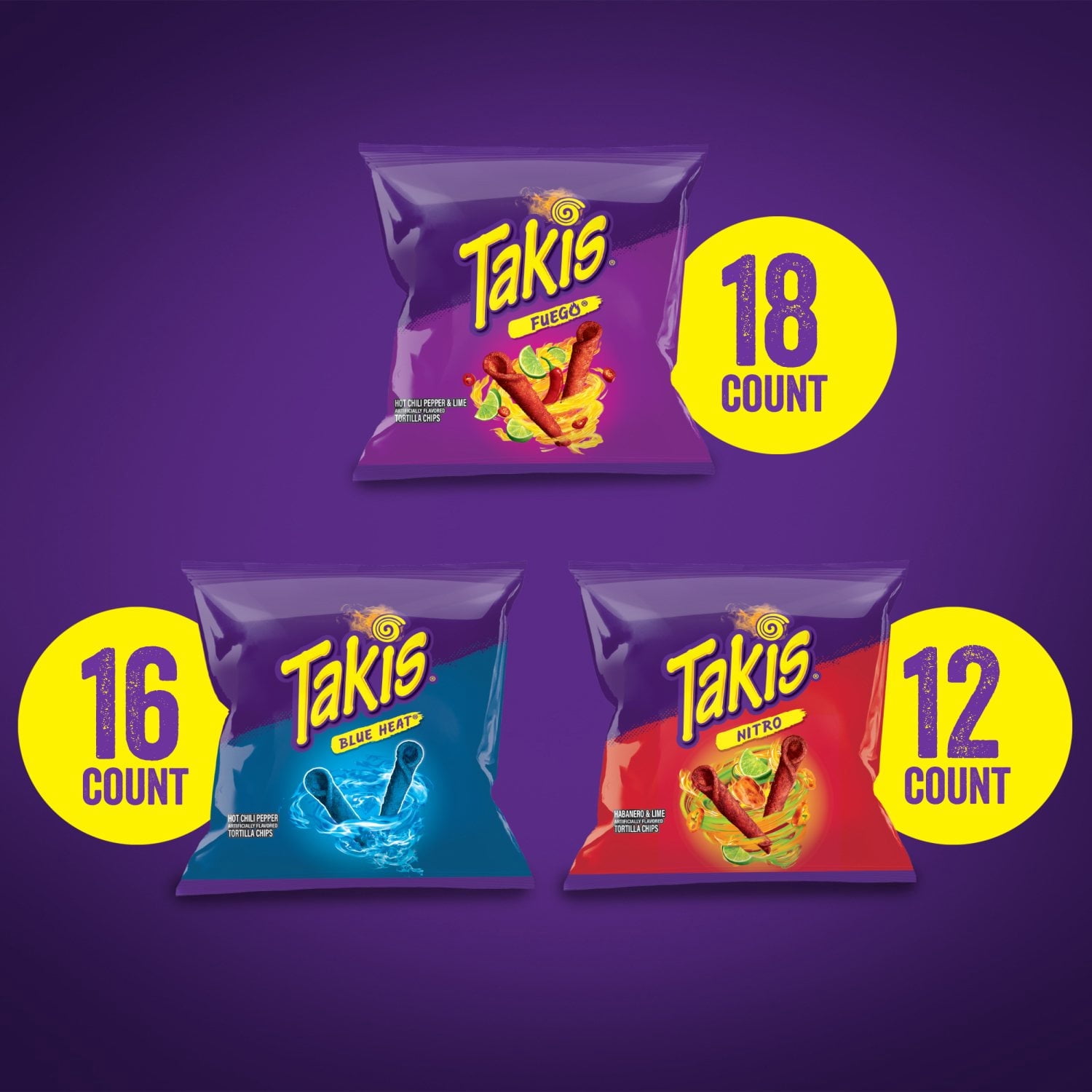 Takis Variety Pack Rolled Tortilla Chips, 1 oz., 46 pk with Bowl