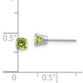 thumbnail image 2 of 14K White Gold 4mm Peridot Stud Earrings, 2 of 2