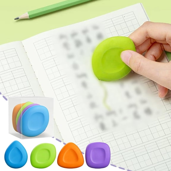 FEOLGEHLY 4PCS Erasers, Mini Eraser, Under 1$ Erasers Bulk, Mini Erasers, Cute Erasers, Pencil Erasers for Writing Drawing, Office Supplies, Stationery, Clean Erasing, Novelty (A)