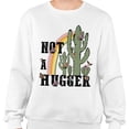 thumbnail image 2 of Not a Hugger Sweatshirt Unisex 2X-Large White, 2 of 5