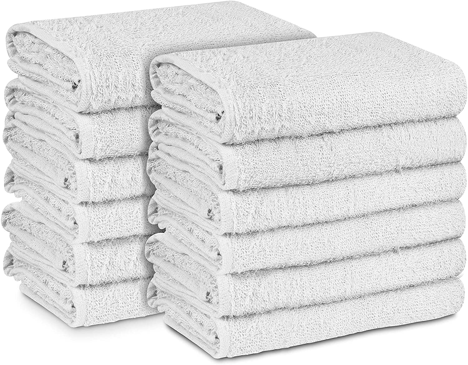 Beauty Threadz 100 Cotton Salon Towels Gym Towel Hand Towel (12Pack, White) 16 inches x
